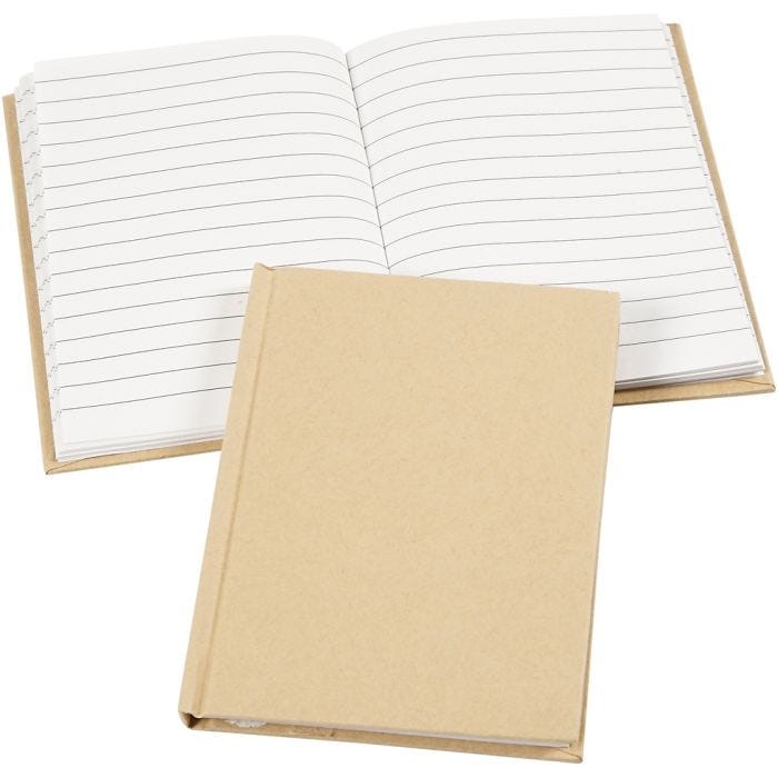 Libreta, A6, hoja 105x148 mm, 60 gr, marrón, 1 ud