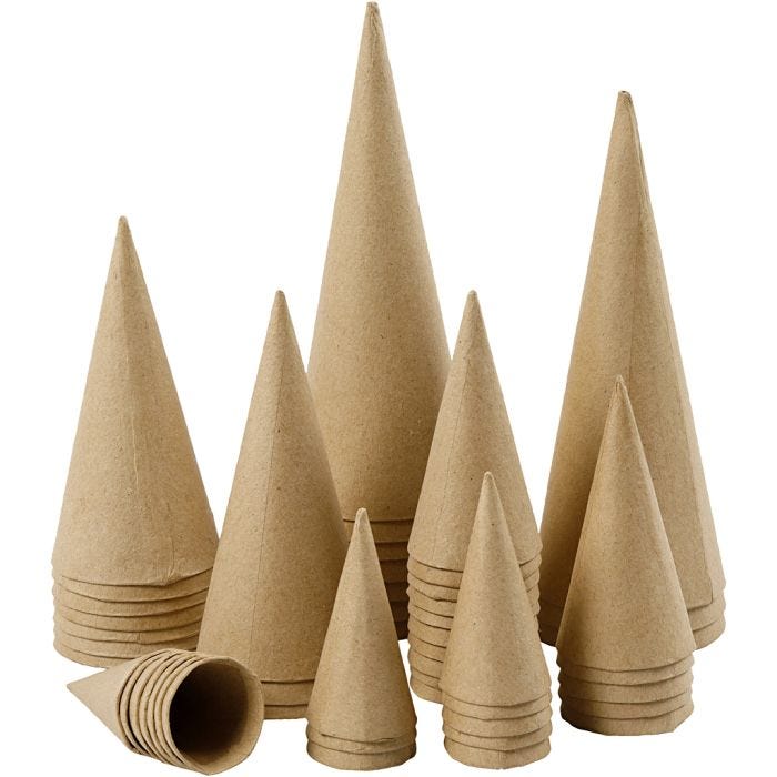 Conos, A: 8-20 cm, dia 4-8 cm, 50 ud/ 1 paquete