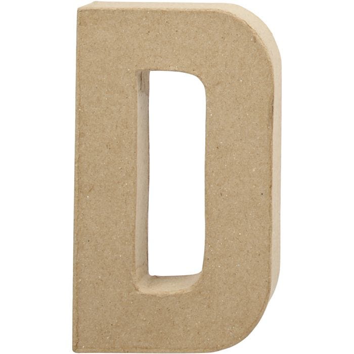Letra, D, A: 20,2 cm, A: 11,5 cm, grosor 2,5 cm, 1 ud