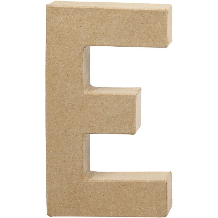 Letra, E, A: 20,5 cm, A: 11,5 cm, grosor 2,5 cm, 1 ud