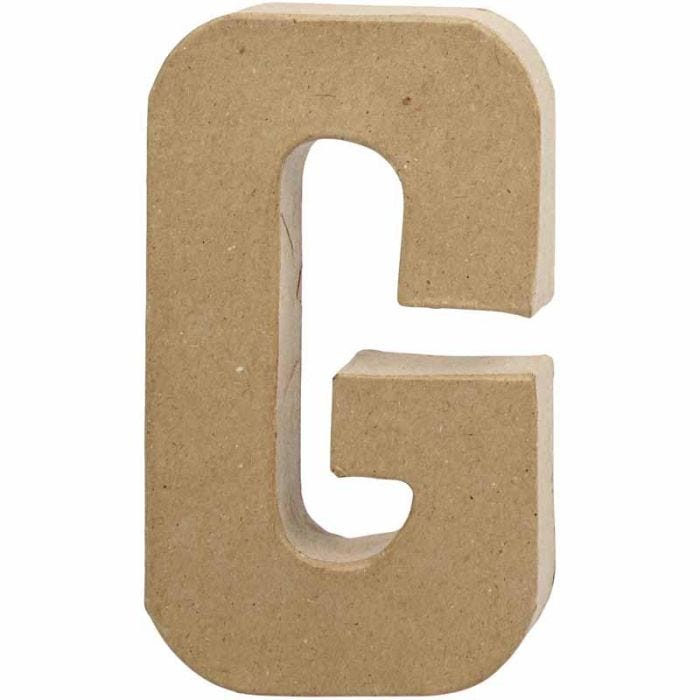 Letra, G, A: 20,5 cm, A: 11,5 cm, grosor 2,5 cm, 1 ud