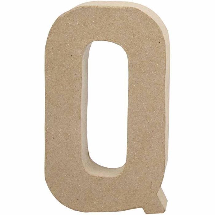 Letra, Q, A: 20,3 cm, A: 11,5 cm, grosor 2,5 cm, 1 ud
