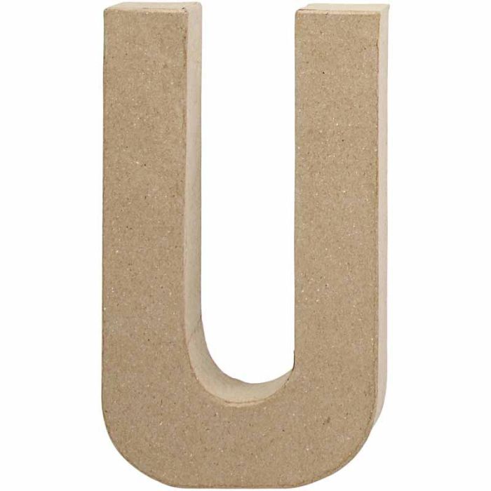 Letra, U, A: 20,5 cm, A: 11,5 cm, grosor 2,5 cm, 1 ud