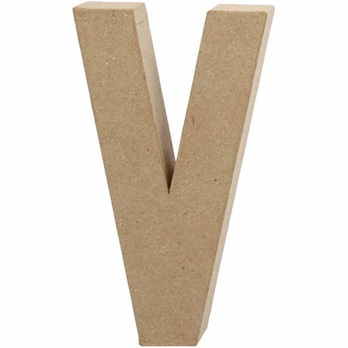 Letra, V, A: 20,5 cm, A: 11,5 cm, grosor 2,5 cm, 1 ud