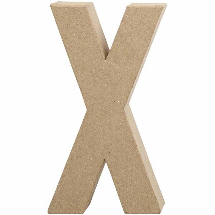 Letra, X, A: 20,2 cm, A: 10,5 cm, grosor 2,5 cm, 1 ud