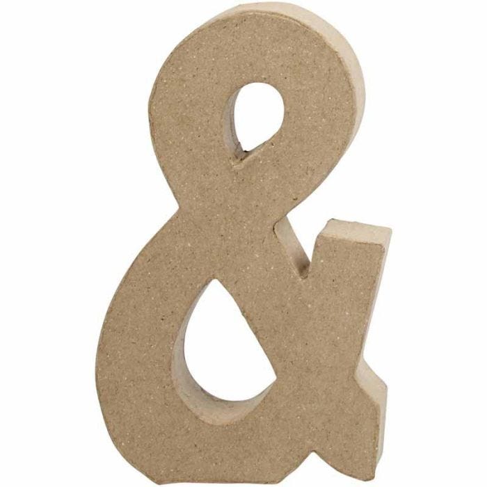 Signo, &amp;, A: 19,9 cm, A: 11,5 cm, grosor 2,5 cm, 1 ud