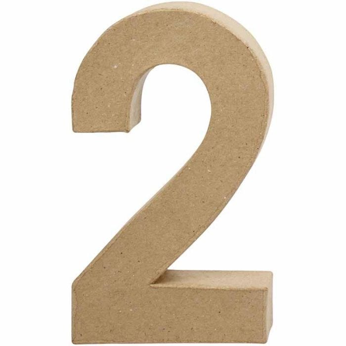 Número, 2, A: 20,5 cm, A: 12 cm, grosor 2,5 cm, 1 ud