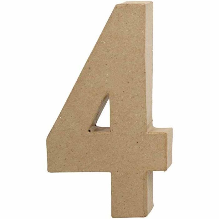 Número, 4, A: 20,5 cm, A: 12 cm, grosor 2,5 cm, 1 ud
