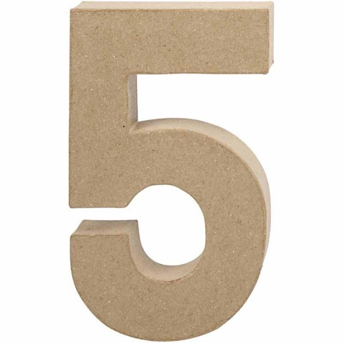 Número, 5, A: 19,7 cm, A: 11,5 cm, grosor 2,6 cm, 1 ud