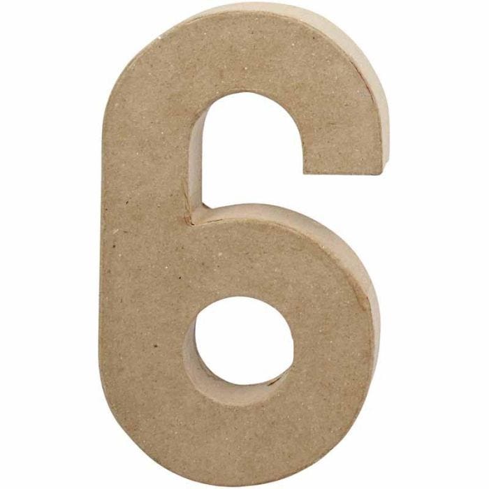 Número, 6, A: 20,5 cm, A: 11,5 cm, grosor 2,6 cm, 1 ud