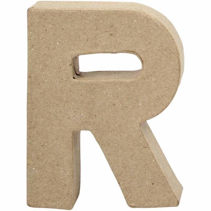 Letra, R, A: 10 cm, A: 7,5 cm, grosor 1,7 cm, 1 ud