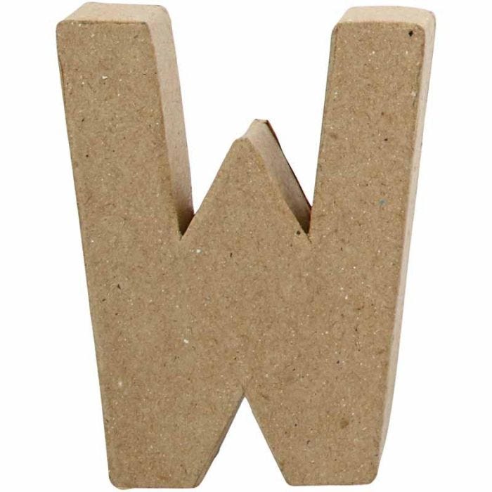 Letra, W, 10 cm, 8,3 cm, 1,7 cm, 1 ud
