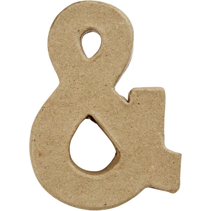 Signo, &amp;, A: 10 cm, A: 7,5 cm, grosor 1,7 cm, 1 ud