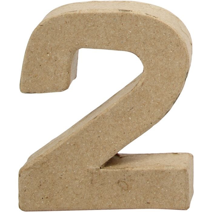 Número, 2, A: 10 cm, A: 8,3 cm, grosor 1,7 cm, 1 ud