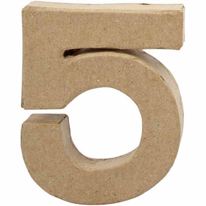Número, 5, A: 10 cm, A: 8,5 cm, grosor 1,7 cm, 1 ud