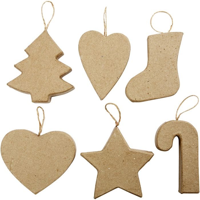 Adornos de Navidad, A: 7+8 cm, 6 ud/ 1 paquete