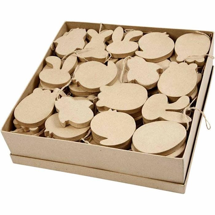 Decoraciones de pascua colgantes, A: 10 cm, grosor 12 mm, 114 ud/ 1 paquete
