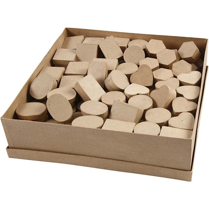Mini cajas, A: 3 cm, dia 4-6 cm, 144 ud/ 1 paquete
