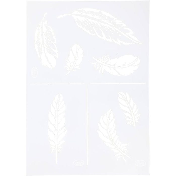Plantilla, Plumas, A4, hoja 210x297 mm, 1 ud