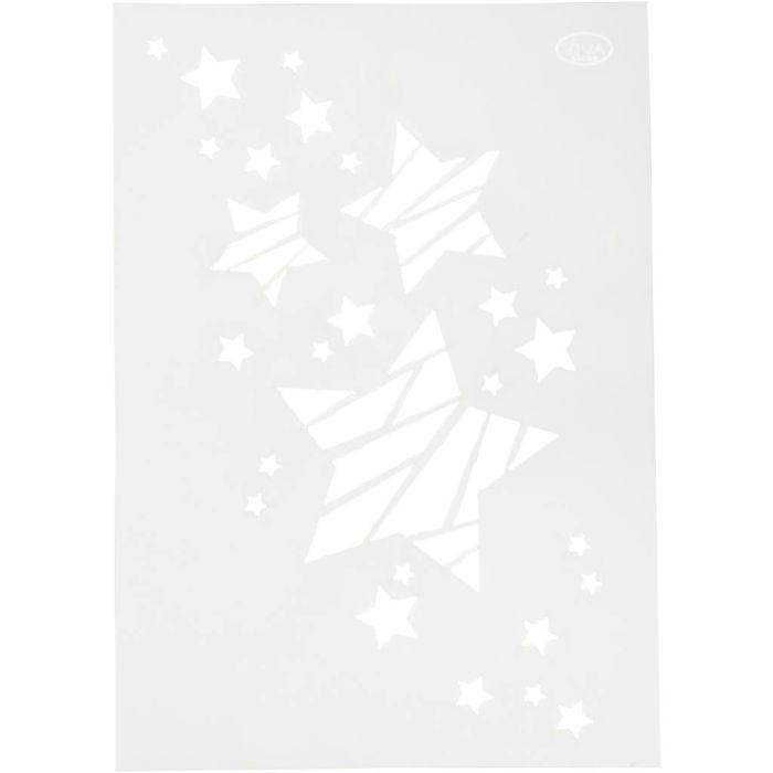 Plantilla, Estrellas, A4, hoja 210x297 mm, 1 ud