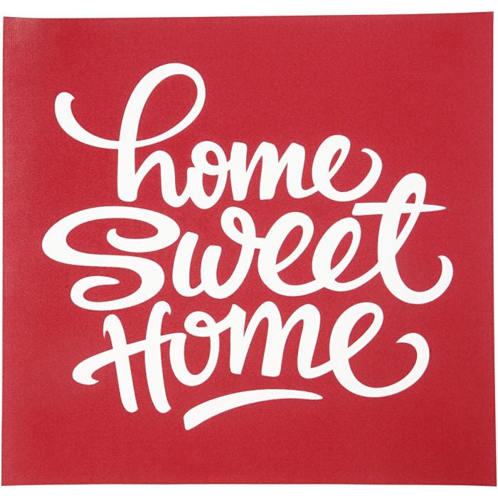 Plantilla adhesiva, home sweet home, hoja 20x22 cm, 1 hoja