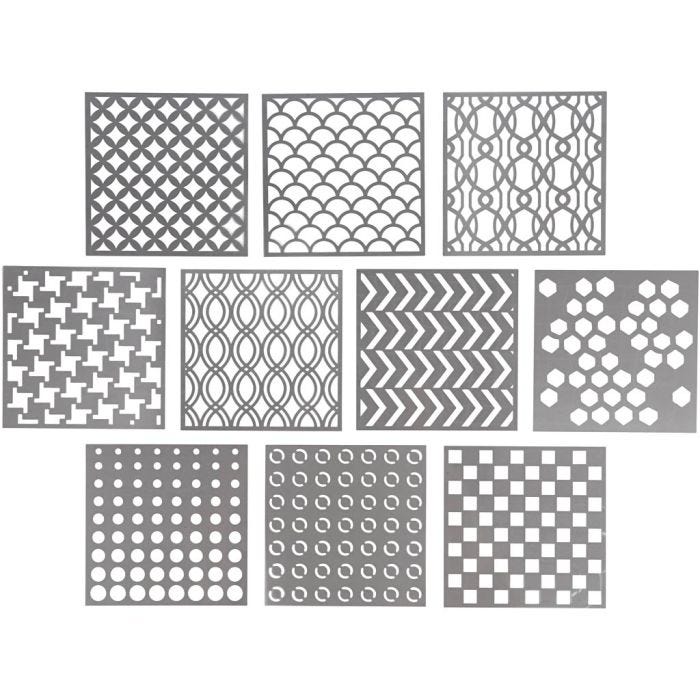 Plantilla, medidas 15x15 cm, grosor 0,31 mm, 10 hoja/ 1 paquete