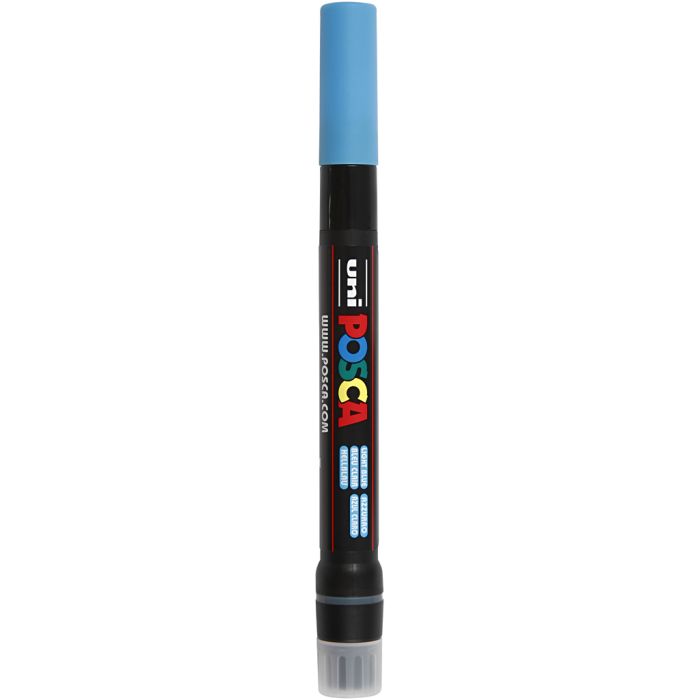 Rotulador Posca , medida PCF350, trazo ancho 1-10 mm, pincel, azul claro, 1 ud
