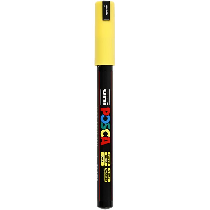 Rotulador Posca , medida PC-1MR, trazo ancho 0,7 mm, extra-fino, amarillo, 1 ud