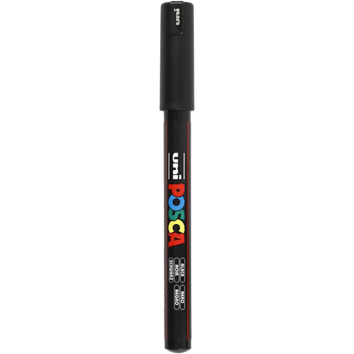 Rotulador Posca , medida PC-1MR, trazo ancho 0,7 mm, extra-fino, negro, 1 ud