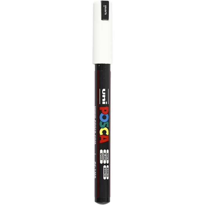 Rotulador Posca , medida PC-1MR, trazo ancho 0,7 mm, extra-fino, blanco, 1 ud