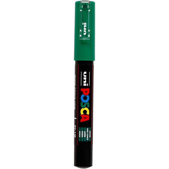 Rotulador Posca , medida PC-1M, trazo ancho 0,7 mm, extra-fino, verde, 1 ud