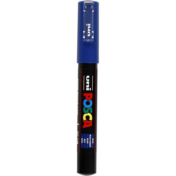 Rotulador Posca , medida PC-1M, trazo ancho 0,7 mm, extra-fino, azul, 1 ud