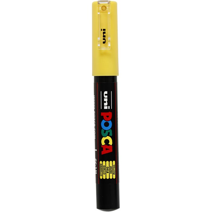 Rotulador Posca , medida PC-1M, trazo ancho 0,7 mm, extra-fino, amarillo, 1 ud
