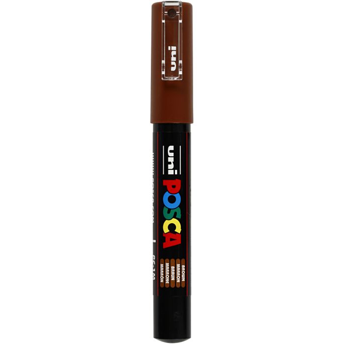 Rotulador Posca , medida PC-1M, trazo ancho 0,7 mm, extra-fino, marrón, 1 ud