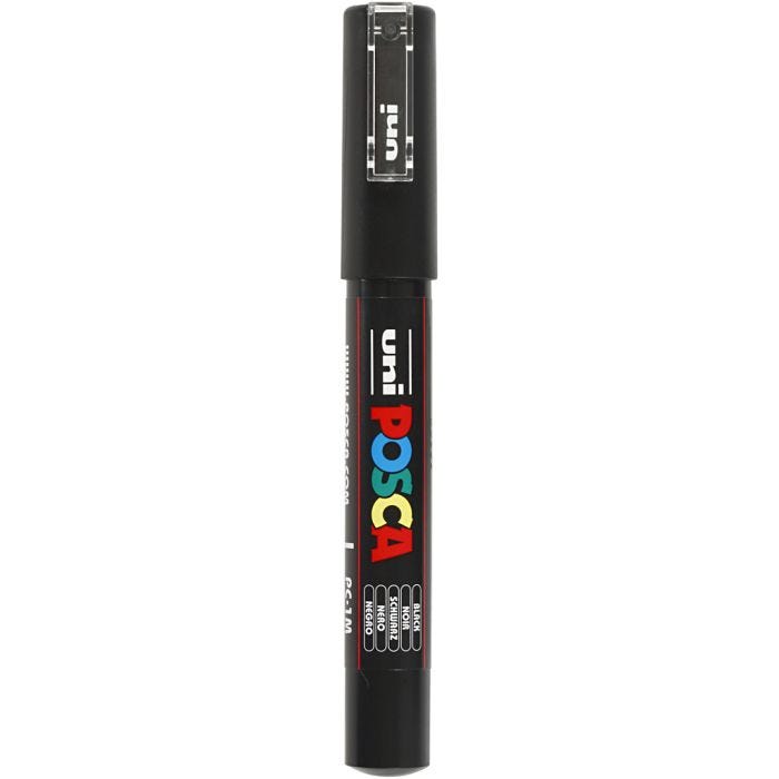 Rotulador Posca , medida PC-1M, trazo ancho 0,7 mm, extra-fino, negro, 1 ud
