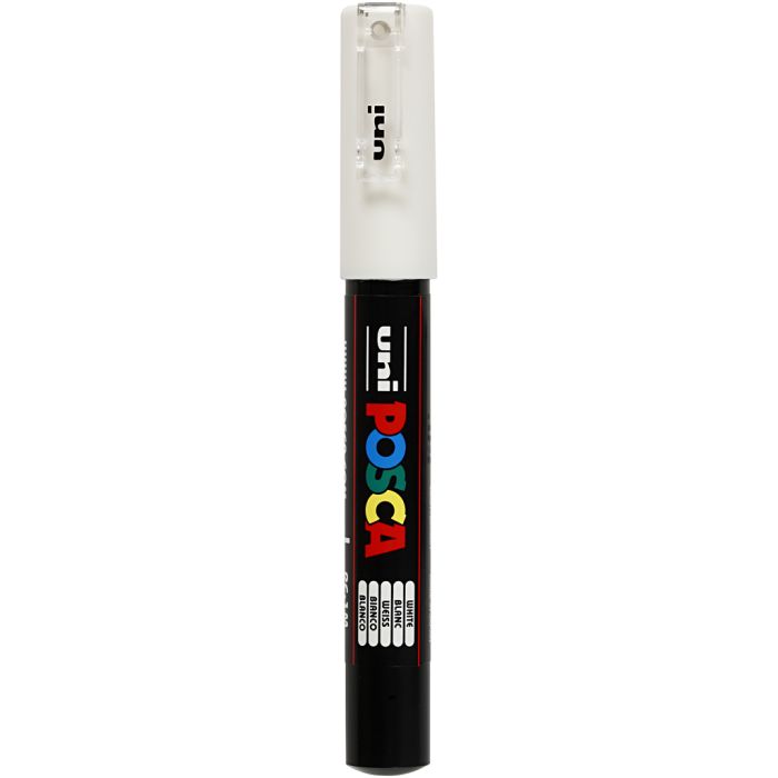Rotulador Posca , medida PC-1M, trazo ancho 0,7 mm, extra-fino, blanco, 1 ud