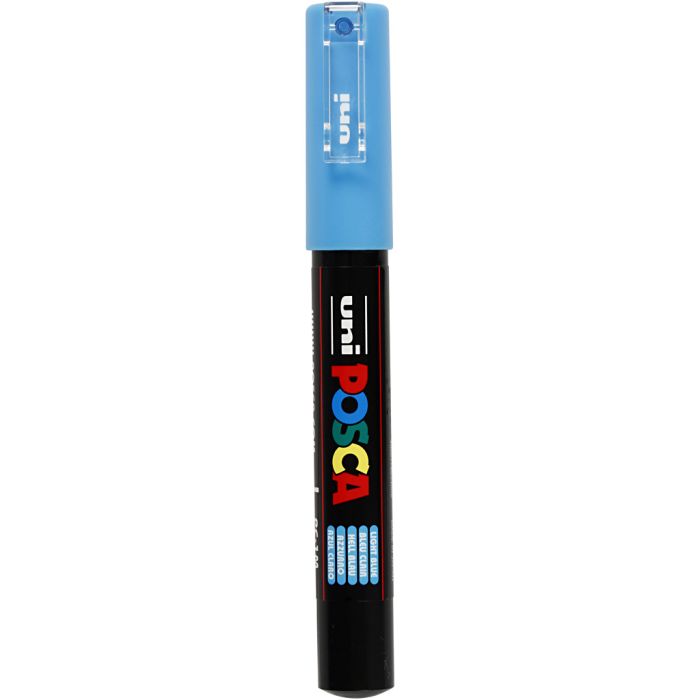Rotulador Posca , medida PC-1M, trazo ancho 0,7 mm, extra-fino, azul claro, 1 ud