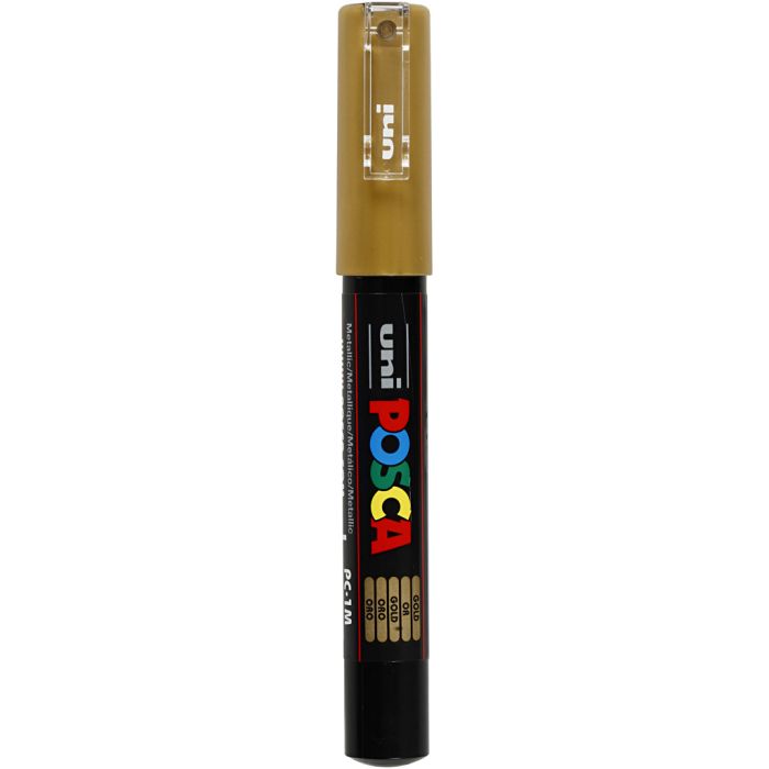 Rotulador Posca , medida PC-1M, trazo ancho 0,7 mm, extra-fino, dorado, 1 ud