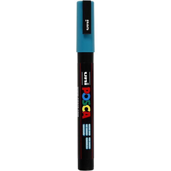 Rotulador Posca , medida PC-3M, trazo ancho 0,9-1,3 mm, fino, verde esmeralda, 1 ud