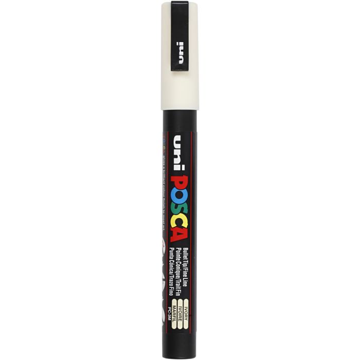 Rotulador Posca , medida PC-3M, trazo ancho 0,9-1,3 mm, fino, marfil, 1 ud
