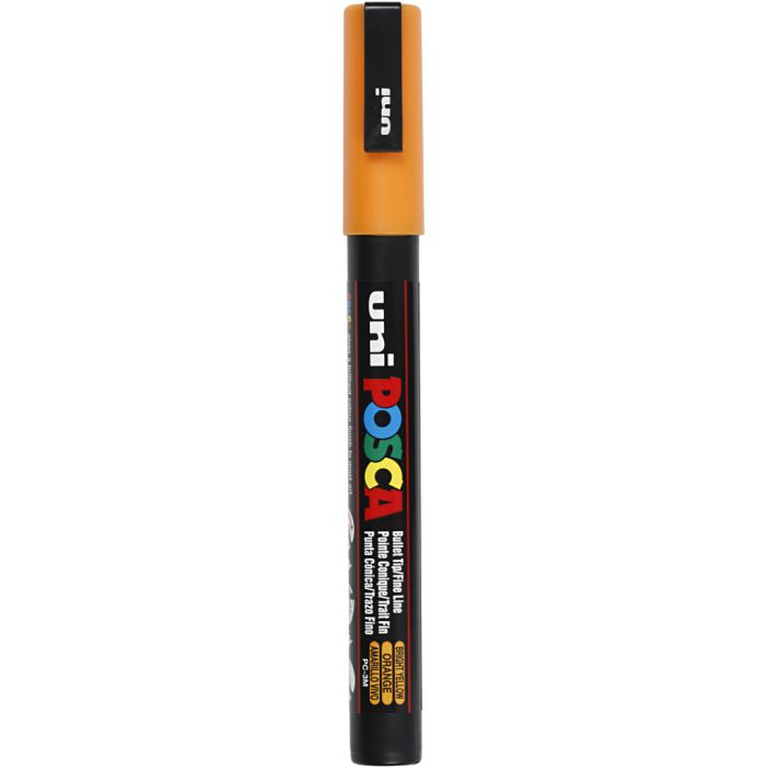 Rotulador Posca , medida PC-3M, trazo ancho 0,9-1,3 mm, fino, amarillo brillante, 1 ud