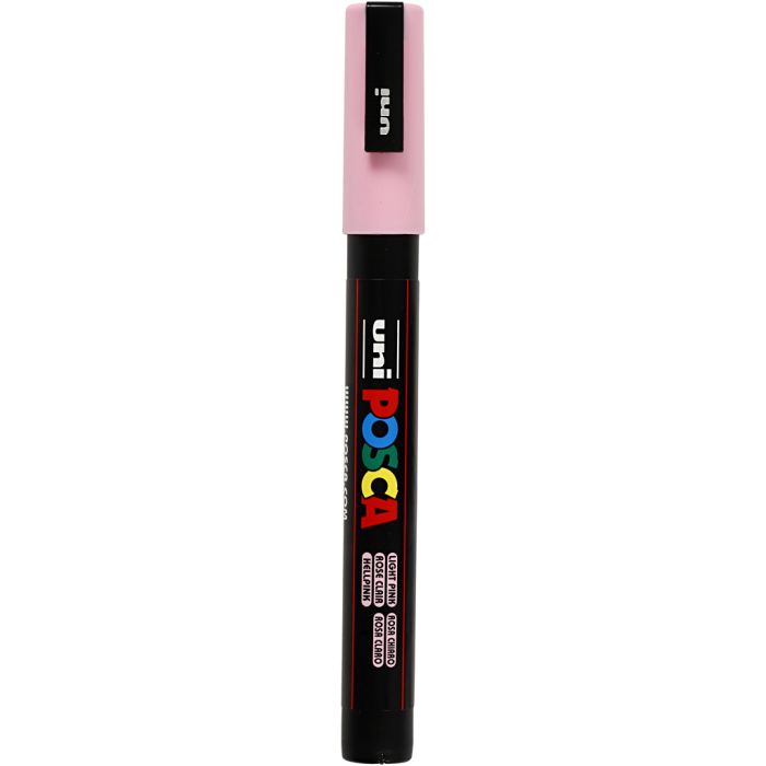 Rotulador Posca , medida PC-3M, trazo ancho 0,9-1,3 mm, fino, rosa claro, 1 ud