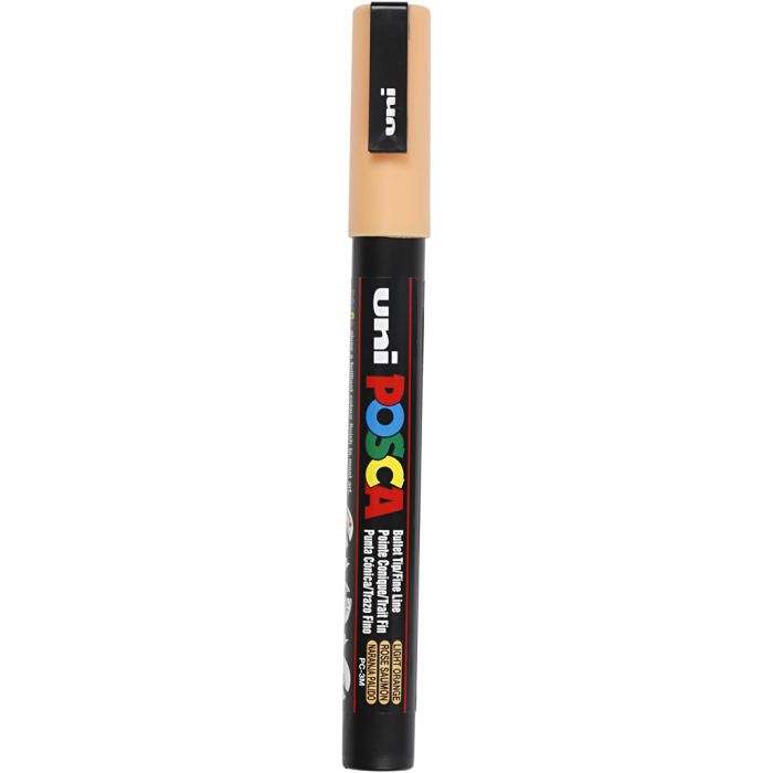Rotulador Posca , medida PC-3M, trazo ancho 0,9-1,3 mm, fino, naranja pálido, 1 ud