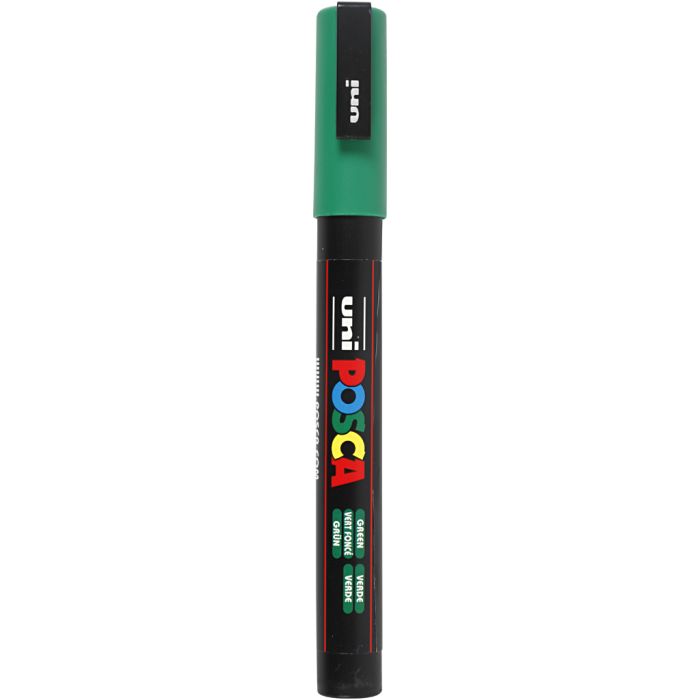 Rotulador Posca , medida PC-3M, trazo ancho 0,9-1,3 mm, fino, verde, 1 ud