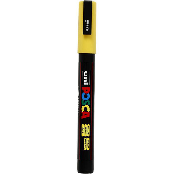 Rotulador Posca , medida PC-3M, trazo ancho 0,9-1,3 mm, amarillo, 1 ud