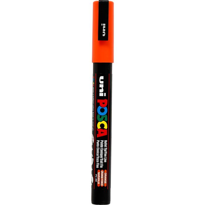 Rotulador Posca , medida PC-3M, trazo ancho 0,9-1,3 mm, fino, naranja, 1 ud