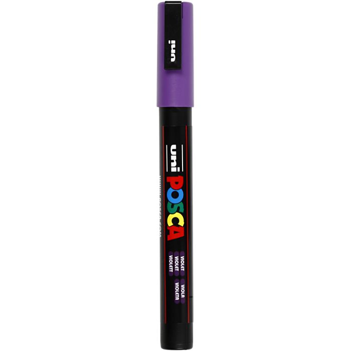 Rotulador Posca , medida PC-3M, trazo ancho 0,9-1,3 mm, fino, violeta, 1 ud