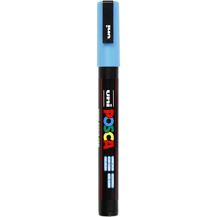 Rotulador Posca , medida PC-3M, trazo ancho 0,9-1,3 mm, fino, azul claro, 1 ud