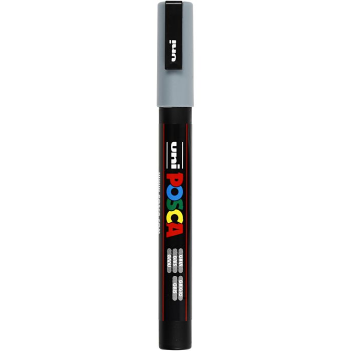 Rotulador Posca , medida PC-3M, trazo ancho 0,9-1,3 mm, fino, gris, 1 ud