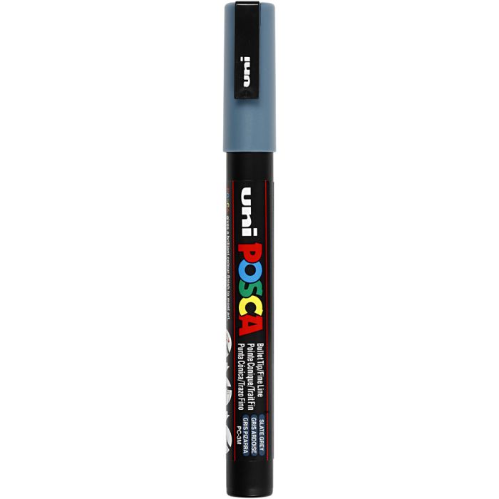 Rotulador Posca , medida PC-3M, trazo ancho 0,9-1,3 mm, fino, gris pizarra, 1 ud